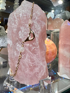 Love necklace with rose quartz beads