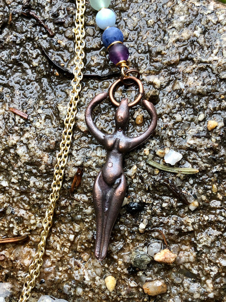 Copper Goddess chakra necklace