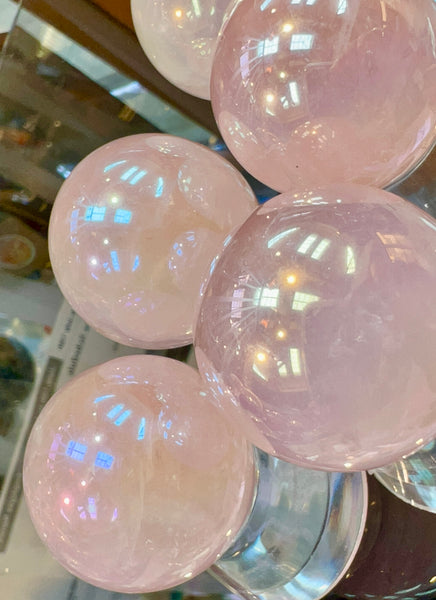 Angel Aura Rose Quartz mini spheres