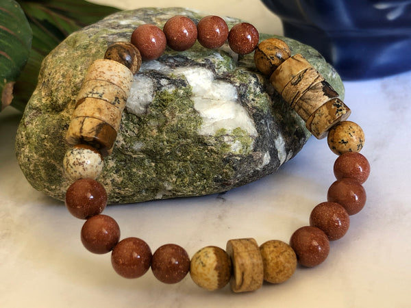 Picture Jasper & Gold Sandstone 10mm unisex