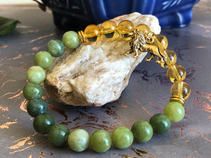 Green Jade & Citrine 8mm