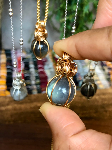 Labradorite spheres necklace