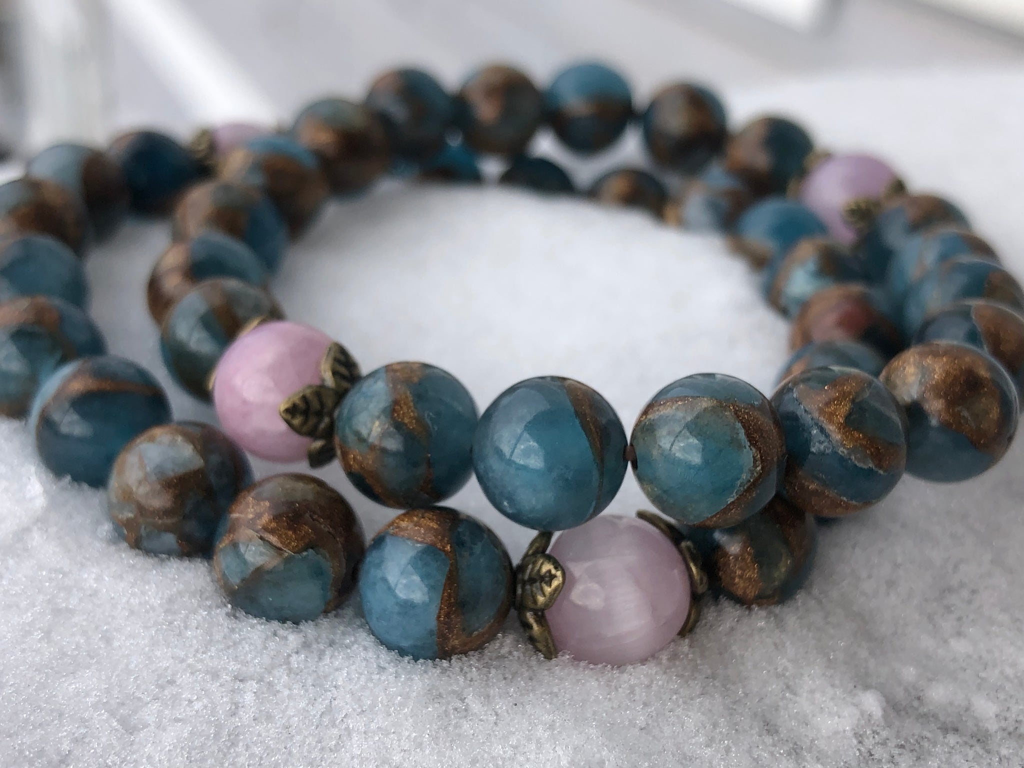 Mosaic Agate & Kunzite 8mm