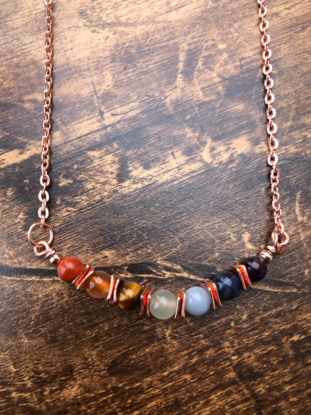 Chakra 6mm beads, 16” necklace