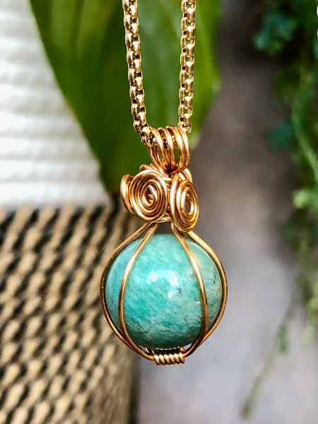 Amazonite spheres pendants