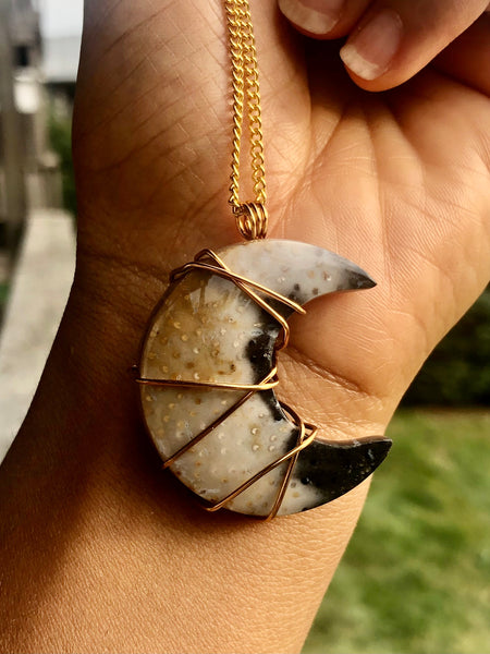 Palm root wire wrapped necklace
