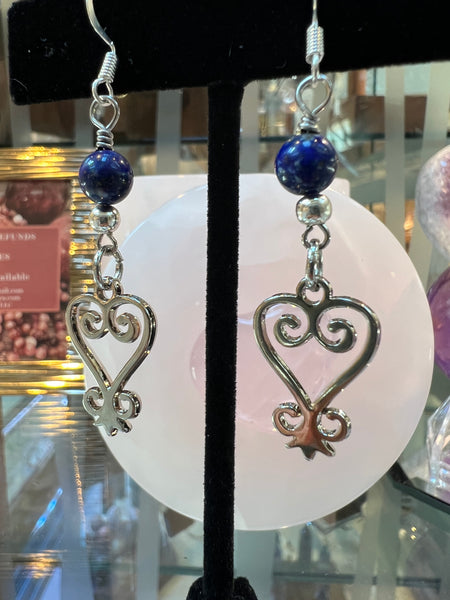 Silver sankofa earrings