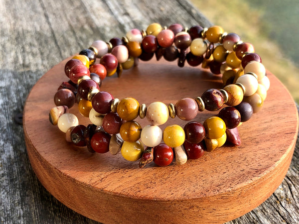 6mm Mookaite (3 designs) bracelets